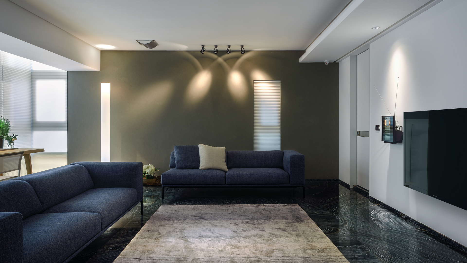 客廳正面視角(現場沒有電視,是CG合成)