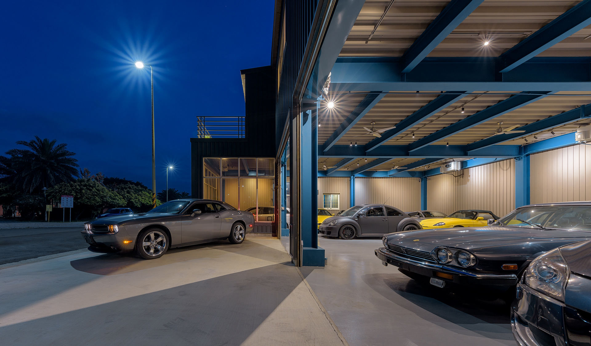 夜間廠房外觀攝影