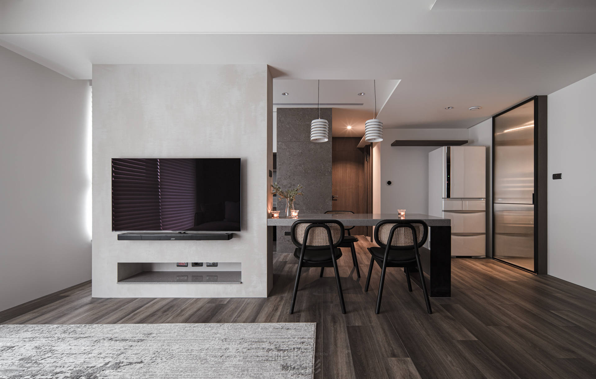 客廳電視牆全景